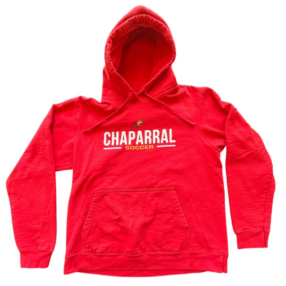 Port & Company Chaparral Soccer Hoodie Red Mens Medium Pullover Sweatshirt